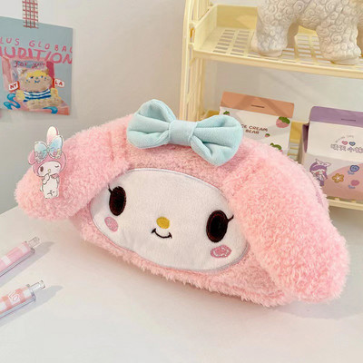 Kawaii pliiatsikott Tagasi kooli tüdrukutele Pliiatsiümbris Armas plüüsist kosmeetikakott, suure mahutavusega õpilastarvete kirjatarvete karp