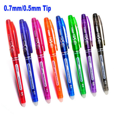 DELVTCH 8Pcs Σετ Erasable Gel Pen 0,7mm 0,5mm Bullet Tip 8 Color Ink Refill Rods Office School Writing Drawing Painting Labing