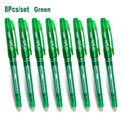 DELVTCH Set od 8 komada Izbrisiva gel olovka 0,7 mm 0,5 mm vrh metka Štapići za punjenje tinte u 8 boja Uredsko pisanje Crtanje Slika Drška