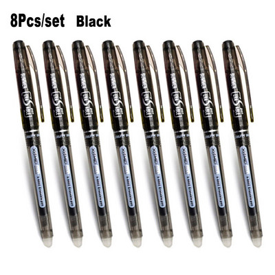 DELVTCH Set od 8 komada Izbrisiva gel olovka 0,7 mm 0,5 mm vrh metka Štapići za punjenje tinte u 8 boja Uredsko pisanje Crtanje Slika Drška