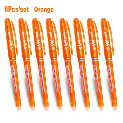 DELVTCH Set od 8 komada Izbrisiva gel olovka 0,7 mm 0,5 mm vrh metka Štapići za punjenje tinte u 8 boja Uredsko pisanje Crtanje Slika Drška