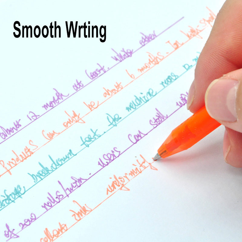 DELVTCH Set od 8 komada Izbrisiva gel olovka 0,7 mm 0,5 mm vrh metka Štapići za punjenje tinte u 8 boja Uredsko pisanje Crtanje Slika Drška