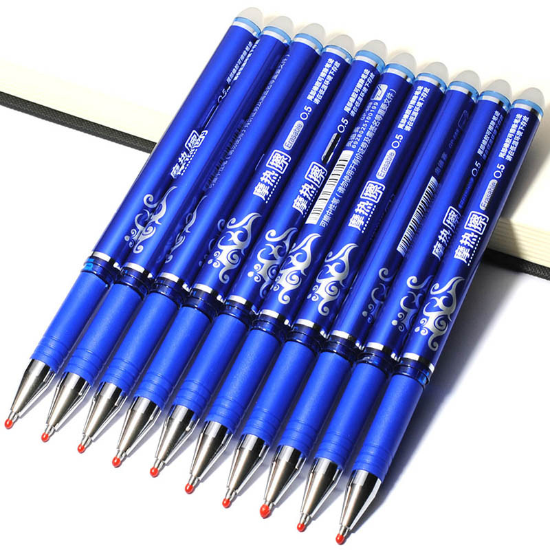 10 tk 0,5 mm kirjutusotsaga kustutatav pastapliiats kustutatav sinine must tindiga täitke kooliõpilaste kirjatarbed kontoritarbed