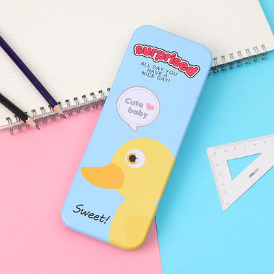 Pernica Crtići kreativna pernica velikog kapaciteta Studentska metalna dvoslojna kutija za papir