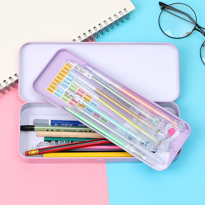 Pernica Crtići kreativna pernica velikog kapaciteta Studentska metalna dvoslojna kutija za papir