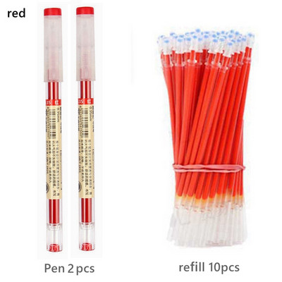 Haile 23Pc/Lot gel olovke s crnom/plavom/crvenom tintom 0,35 mm tankim vrhom za dopune Set štapića s gelom za školski uredski pribor za pisanje