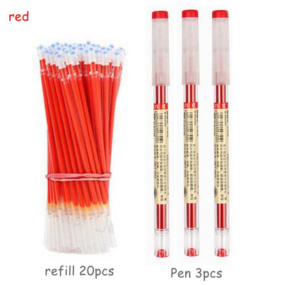 Haile 23Pc/Lot gel olovke s crnom/plavom/crvenom tintom 0,35 mm tankim vrhom za dopune Set štapića s gelom za školski uredski pribor za pisanje