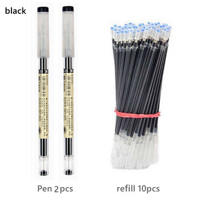 Haile 23Pc/Lot gel olovke s crnom/plavom/crvenom tintom 0,35 mm tankim vrhom za dopune Set štapića s gelom za školski uredski pribor za pisanje