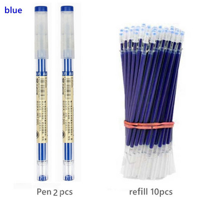 Haile 23Pc/Lot gel olovke s crnom/plavom/crvenom tintom 0,35 mm tankim vrhom za dopune Set štapića s gelom za školski uredski pribor za pisanje