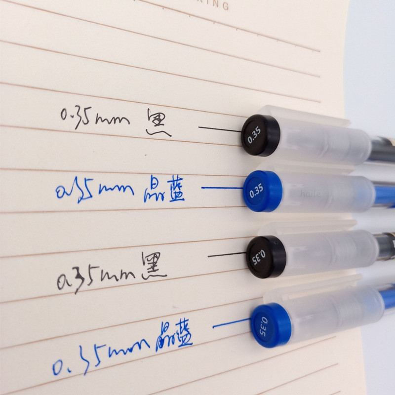 Haile 23Pc/Lot gel olovke s crnom/plavom/crvenom tintom 0,35 mm tankim vrhom za dopune Set štapića s gelom za školski uredski pribor za pisanje
