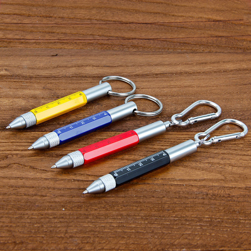 Mini multifunkčné guľôčkové pero Stylus 6 v 1 kovový skrutkovač dotykový displej nástroj pero malé rozmery kľúčenka perá darčekové príslušenstvo