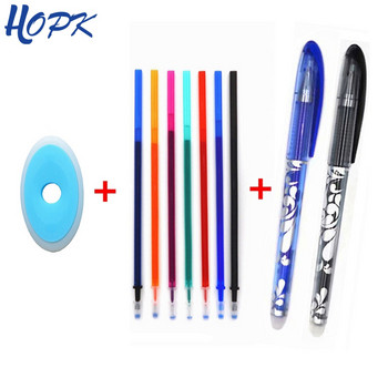 Комплект изтриваеми химикалки 0,5 мм синьо-черно цветно мастило Писащи гел химикалки Миеща се дръжка за училищни канцеларски материали