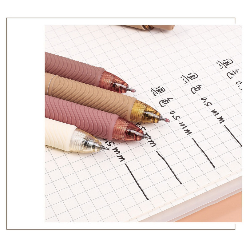 Set gel olovki Rose Poem od 4 komada, retro cvjetni dizajn, 0,5 mm valjak s kugličnom tintom crne boje za pisanje u uredskoj školi F7205