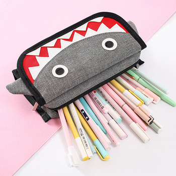 Калъф за моливи Shark Pencil Bags Голям капацитет Калъф за химикалки Oxford Cloth Trousse Scolaire Kawaii Канцеларски материали Пенали за момчета