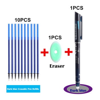 5/12/20 Комплект офис гел химикалки Изтриваем прът за пълнене Изтриваеми химикалки Миеща се дръжка Синя черна химикалка с мастило Училищни канцеларски материали