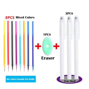 5/12/20 Комплект офис гел химикалки Изтриваем прът за пълнене Изтриваеми химикалки Миеща се дръжка Синя черна химикалка с мастило Училищни канцеларски материали