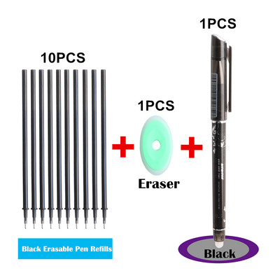 12.05.20. Biroja želejas pildspalvu komplekts dzēšams uzpildīšanas stienītis dzēšams pildspalvas mazgājams rokturis zils melns lodīšu pildspalvas tintes skolas rakstāmpiederumi
