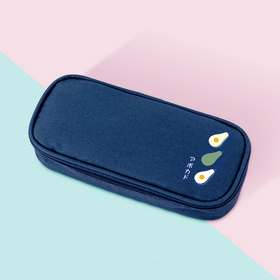 Trusa de creioane cu avocado Estuche Escolar de mare capacitate Trousse Scolară cu fructe Kawaii Casă de creion Rechizite școlare de culoare solidă