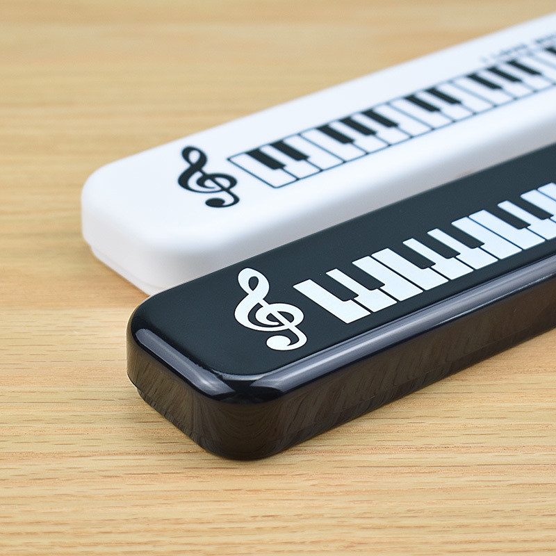 1 gab. Mūzikas klavieres tastatūras plastmasas zīmuļu futrālis, mazs zīmuļu maisiņš Studentu Kawaii mūzikas notis Kancelejas preces Biroja skolas dāvanas