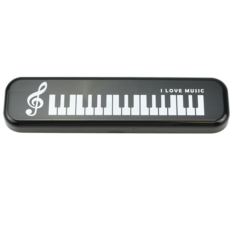 1 gab. Mūzikas klavieres tastatūras plastmasas zīmuļu futrālis, mazs zīmuļu maisiņš Studentu Kawaii mūzikas notis Kancelejas preces Biroja skolas dāvanas