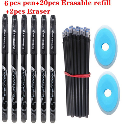 28Pcs/Lot Set olovaka koje se mogu izbrisati Ručka koja se može prati Plava crna tinta Gel olovke za pisanje za školske uredske potrepštine Rezervni pribor za ispit