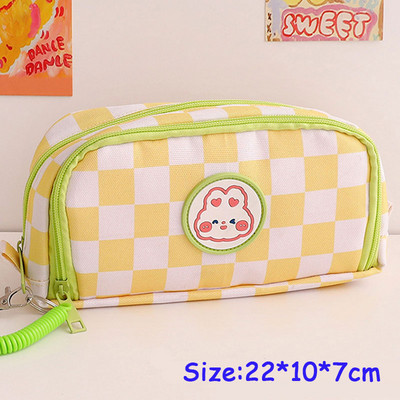 Kawaii šachmatų lentos pieštukų dėklas Paprastas didelės talpos pieštukų krepšys mergaitėms studentiškas korėjiečių raštinės reikmenys drobė Estuche