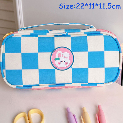 Kawaii šachmatų lentos pieštukų dėklas Paprastas didelės talpos pieštukų krepšys mergaitėms studentiškas korėjiečių raštinės reikmenys drobė Estuche