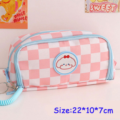 Kawaii šachmatų lentos pieštukų dėklas Paprastas didelės talpos pieštukų krepšys mergaitėms studentiškas korėjiečių raštinės reikmenys drobė Estuche