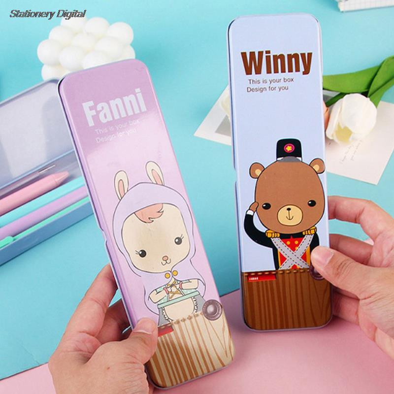 Metalna kutija za olovke Učenička dopisnica Limena crtana životinja Željezna metalna pernica za olovku Kutija za pohranjivanje dopisnice