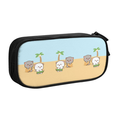 Mochi Cat Peach And Goma Kawaii Pencil Case Boys Gilrs Μεγάλης χωρητικότητας Τσάντα μολυβιών Φοιτητικά χαρτικά
