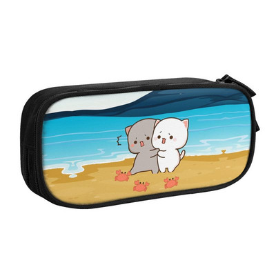 Mochi Cat Peach And Goma Kawaii Pencil Case Boys Gilrs Μεγάλης χωρητικότητας Τσάντα μολυβιών Φοιτητικά χαρτικά