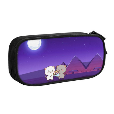 Mochi Cat Peach And Goma Kawaii Pencil Case Boys Gilrs Μεγάλης χωρητικότητας Τσάντα μολυβιών Φοιτητικά χαρτικά