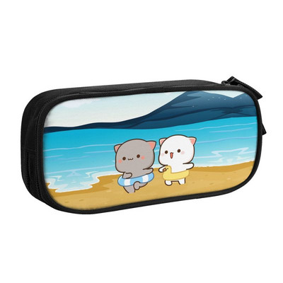 Mochi Cat Peach And Goma Kawaii Pencil Case Boys Gilrs Μεγάλης χωρητικότητας Τσάντα μολυβιών Φοιτητικά χαρτικά