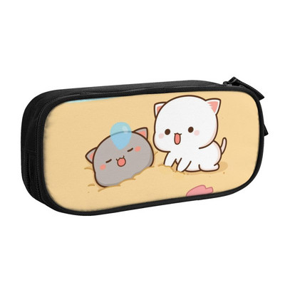 Mochi Cat Peach And Goma Kawaii Pencil Case Boys Gilrs Μεγάλης χωρητικότητας Τσάντα μολυβιών Φοιτητικά χαρτικά