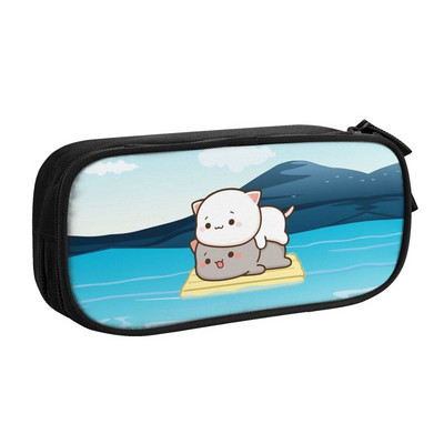 Mochi Cat Peach And Goma Kawaii Pencil Case Boys Gilrs Μεγάλης χωρητικότητας Τσάντα μολυβιών Φοιτητικά χαρτικά