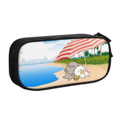 Mochi Cat Peach And Goma Kawaii Pencil Case Boys Gilrs Μεγάλης χωρητικότητας Τσάντα μολυβιών Φοιτητικά χαρτικά