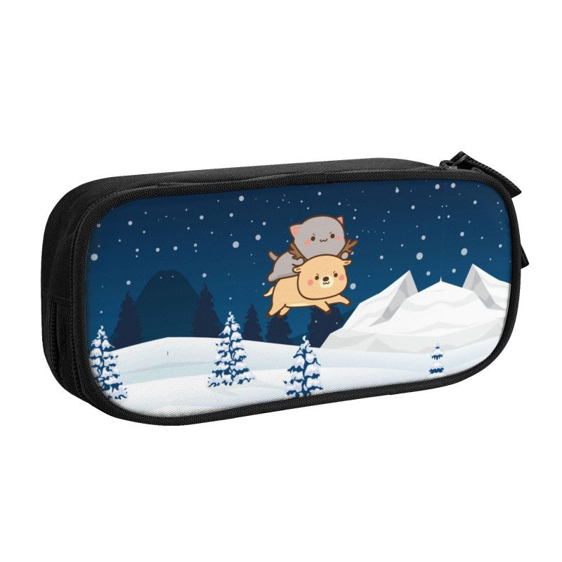 Mochi Cat Peach And Goma Kawaii Pencil Case Boys Gilrs Μεγάλης χωρητικότητας Τσάντα μολυβιών Φοιτητικά χαρτικά