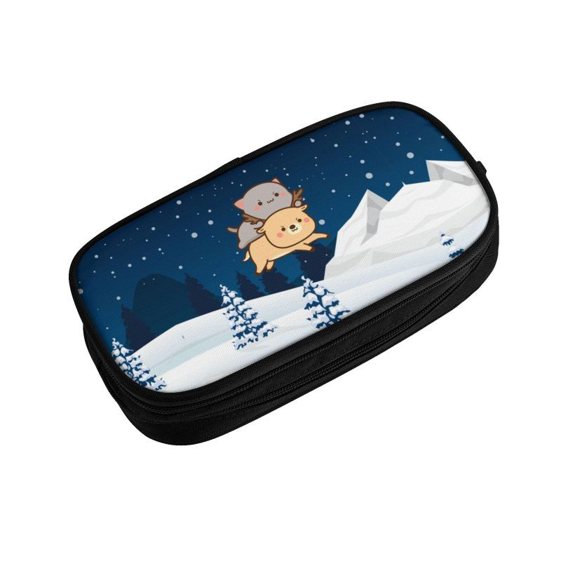 Mochi Cat Peach And Goma Kawaii Pencil Case Boys Gilrs Μεγάλης χωρητικότητας Τσάντα μολυβιών Φοιτητικά χαρτικά