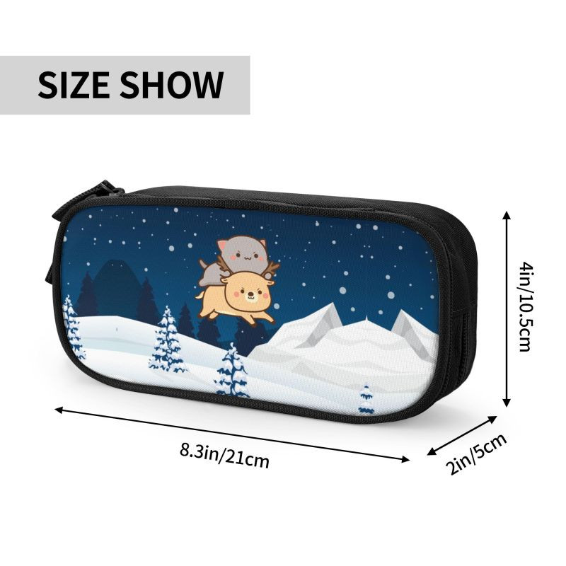 Mochi Cat Peach And Goma Kawaii Pencil Case Boys Gilrs Μεγάλης χωρητικότητας Τσάντα μολυβιών Φοιτητικά χαρτικά