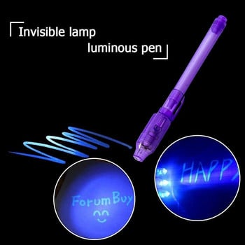 7Colors Invisible Spy Disappearing Ink Pen with UV Light Fun Activity Entertainment for Secret Message and Kid Goodies Bag Toy