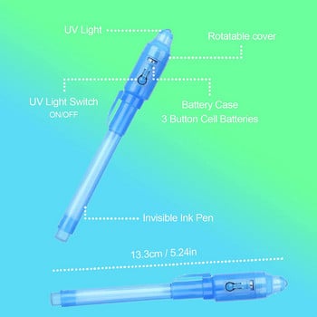 7Colors Invisible Spy Disappearing Ink Pen with UV Light Fun Activity Entertainment for Secret Message and Kid Goodies Bag Toy