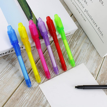 7Colors Invisible Spy Disappearing Ink Pen with UV Light Fun Activity Entertainment for Secret Message and Kid Goodies Bag Toy