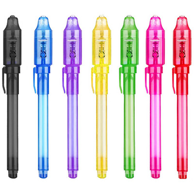 7Colors Invisible Spy Disappearing Ink Pen with UV Light Fun Activity Entertainment for Secret Message and Kid Goodies Bag Toy