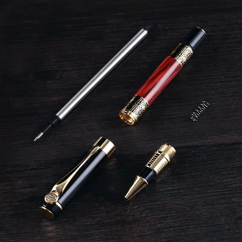 1+4Pcs/Set vrhunske poslovne metalne kemijske olovke China Wind Hotel Signature Ink Pen Školski uredski pribor