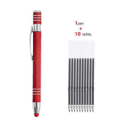 Pix + 10 rezerve Pix cu minge cu capacitor metalic Pix cu ecran tactil multicolor LOGO personalizat Cadou personalizat Papetarie pentru elevi