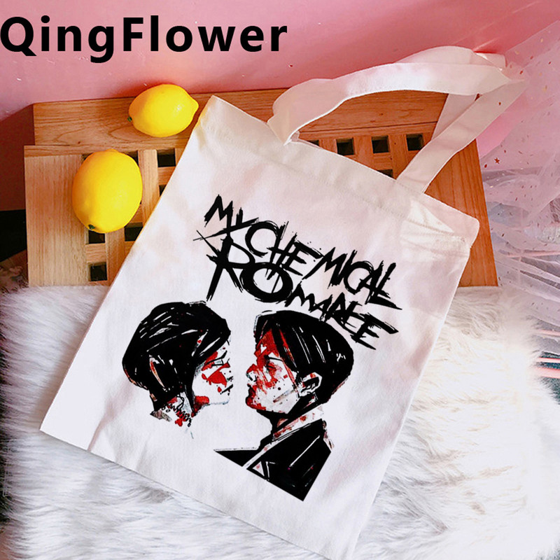 My Chemical Romance τσάντα αγορών οικολογική επαναχρησιμοποιήσιμη πάνινη τσάντα ανακύκλωσης μπόλσα επαναχρησιμοποιήσιμη δικτυωτή επαναχρησιμοποιήσιμη σειρά
