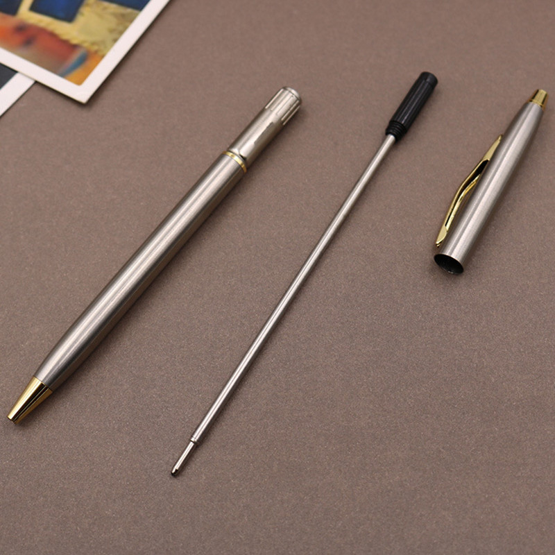 1 TK metallist märgistuspliiats, roostevabast terasest vardaga pöörlev pastapliiats, 0,5 mm pastapliiats, koolitarbed, kirjatarbed pastapliiatsid