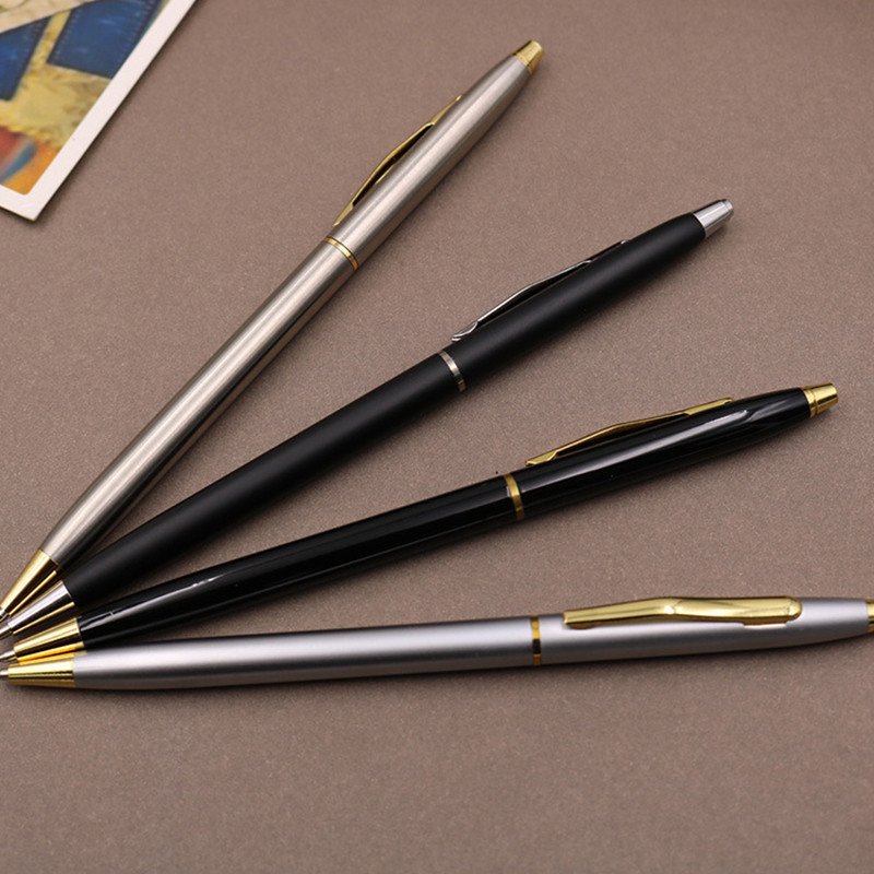 1 TK metallist märgistuspliiats, roostevabast terasest vardaga pöörlev pastapliiats, 0,5 mm pastapliiats, koolitarbed, kirjatarbed pastapliiatsid