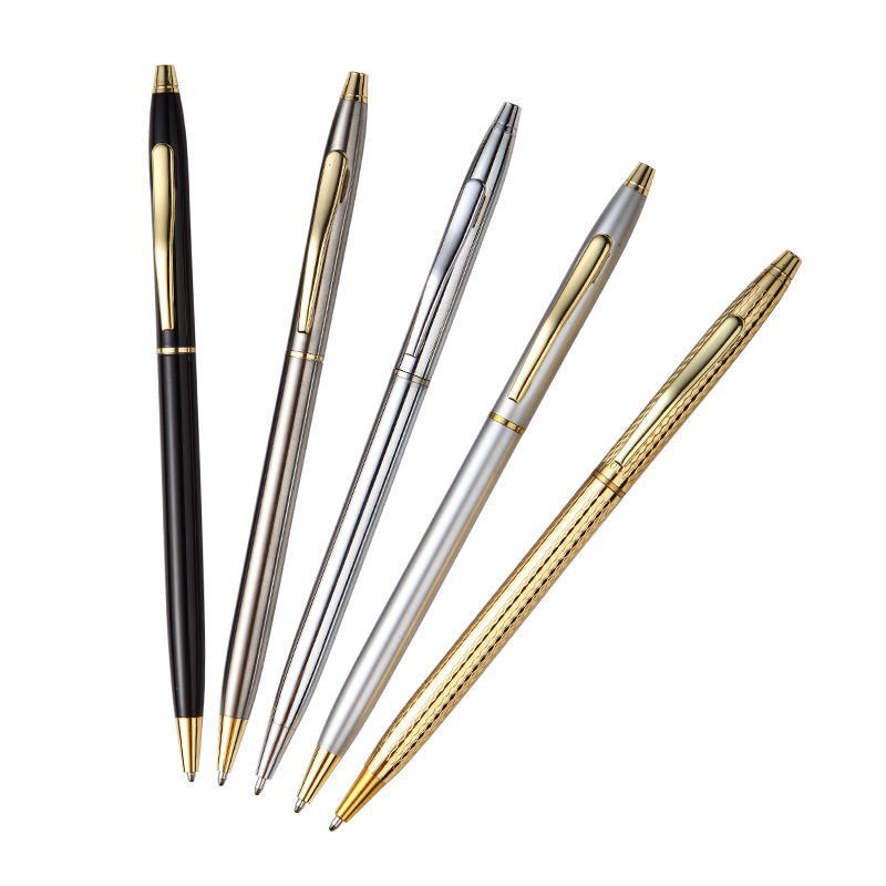 1 TK metallist märgistuspliiats, roostevabast terasest vardaga pöörlev pastapliiats, 0,5 mm pastapliiats, koolitarbed, kirjatarbed pastapliiatsid