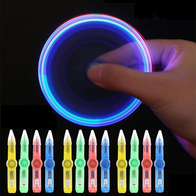 LED rotirajuća olovka Hemijska olovka Fidget Spinner Ručni gornji dio koji svijetli u tamnom svjetlu EDC Igračke za ublažavanje stresa Dječja igračka Poklon Uredski školski pribor